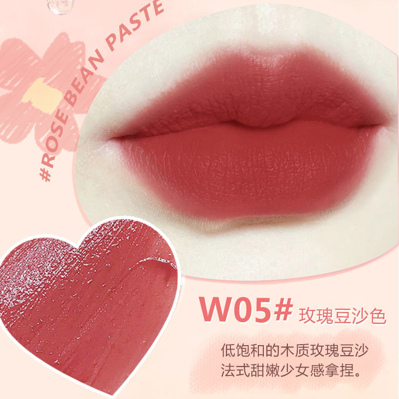 Wodwod velvet mist light cream lip glaze velvet matte matte low saturation pseudo-natural student affordable lipstick