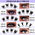 Premium european & american segmented glue-free false eyelashes - 10 rows of dense, self-adhesive, hard band lash extensions set - ready stock wholesale