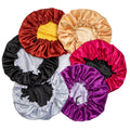 hot-selling color double-layer satin nightcap elastic elastic adjustment buckle round hat beauty hair care hat wash shower cap