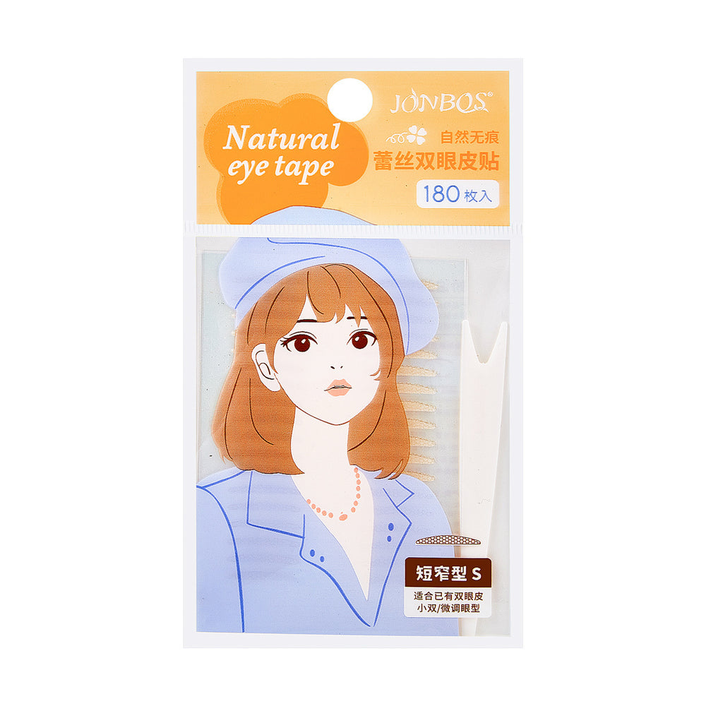 Jonbos single-sided lace eyelid tape - invisible, natural, seamless, realistic double eyelid stickers for puffy eyes