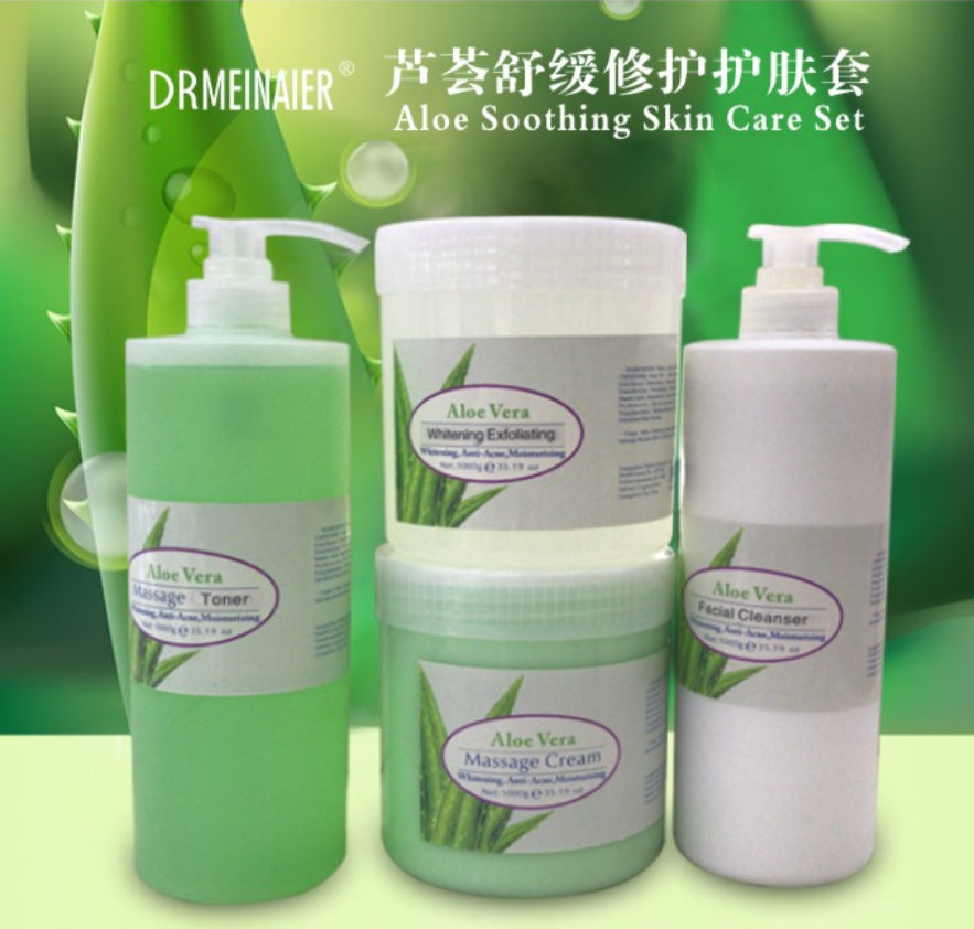 hospital skin care 4-piece set facial cleanser, lotion, massage cream, large capacity hydrating and moisturizing skin care set 1000g
