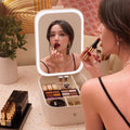 Cosmetic mirror box all-in-one dressing table dressing mirror girl smart portable glass mirror with led light