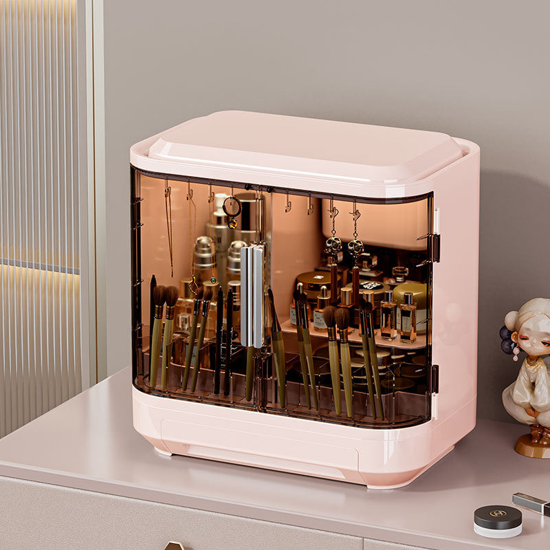 Cosmetic organizer desktop drawer mirror storage rack makeup mirror plastic storage home mirror