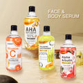 aha essence gently tightens and repairs skin. arbutin hydrating, moisturizing and brightening essence. moisturizing serum