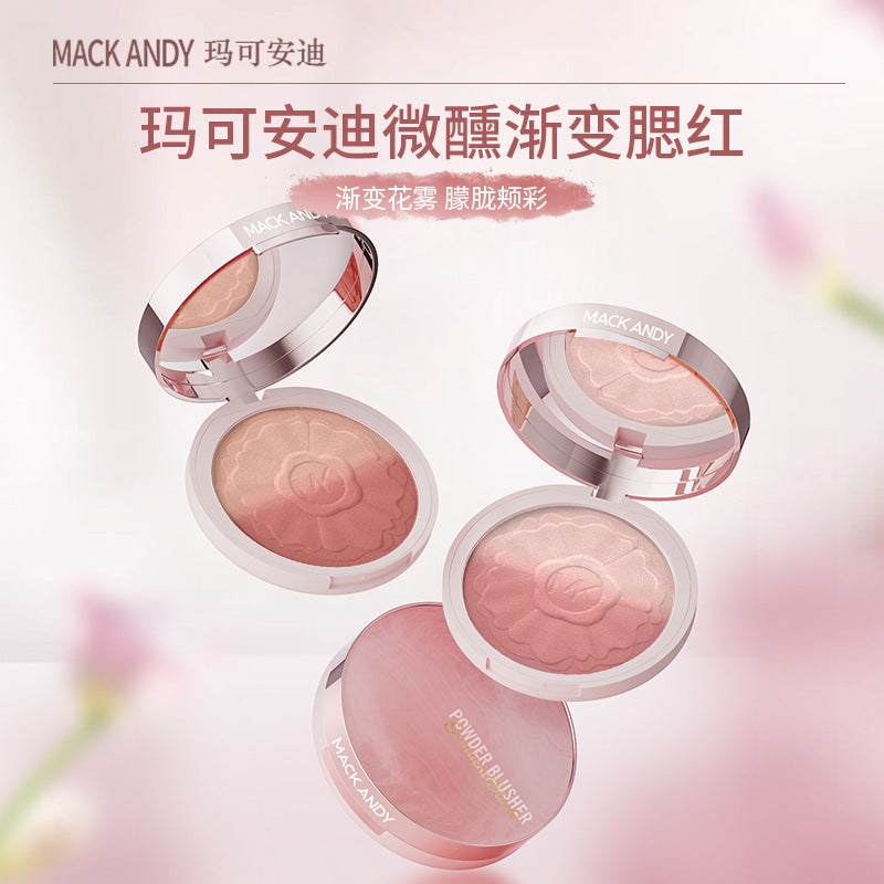Marco andy's tipsy gradient blush peach whitening sunset golden orange nature nude makeup student party matte rouge