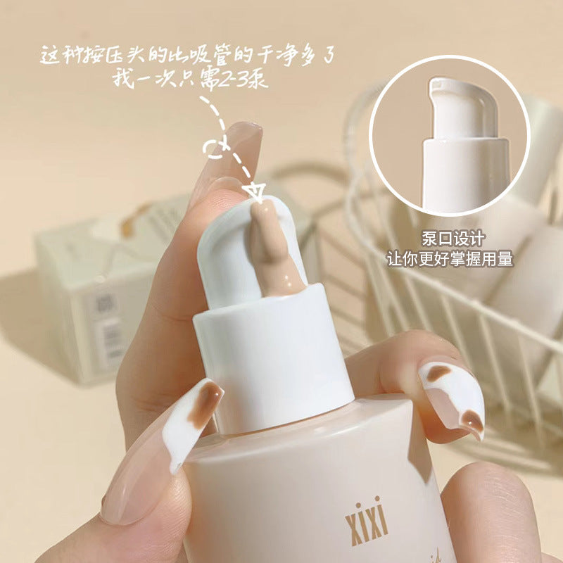 Makeup xixi elegant long-lasting liquid foundation moisturizing concealer invisible pores long-lasting waterproof anti-sweat non-removing makeup foundation