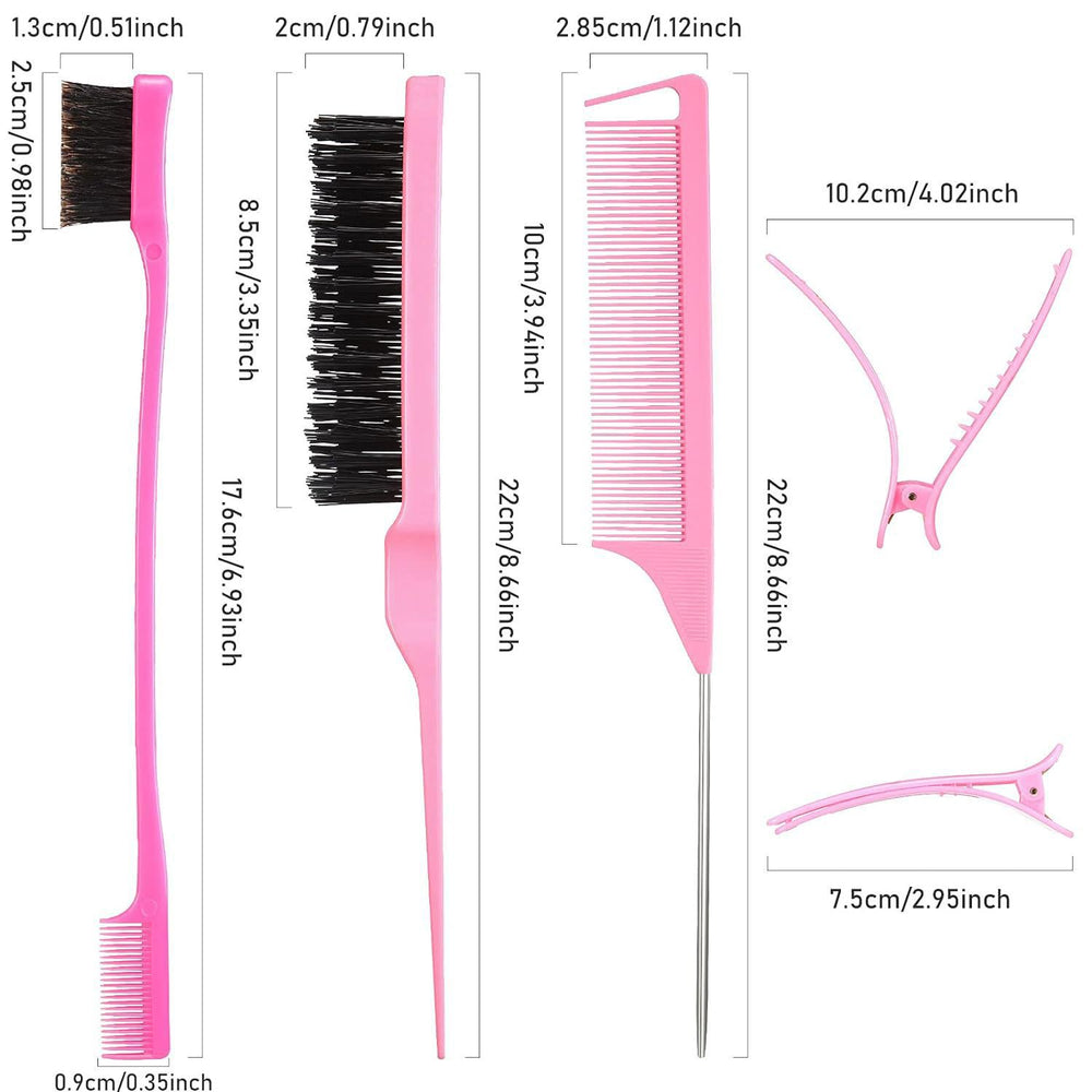 Hairdressing comb, three rows of pointed tail comb, fluffy hair, hair comb, hair cleaning tool, various combs, cleaning brush