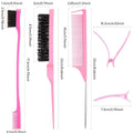 Hairdressing comb, three rows of pointed tail comb, fluffy hair, hair comb, hair cleaning tool, various combs, cleaning brush