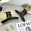 K-style chocolate dark brown hair clip large casualelegant hair clip shark clip classy sense of retro hair clip for women
