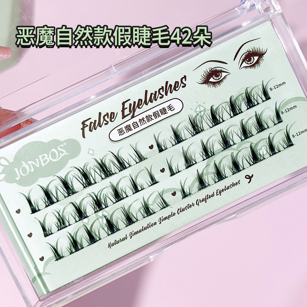 Jonbos lazy girl trilogy false eyelashes - natural & realistic sunflower, wheat stalk, and tower tip single cluster lashes (glue-on)