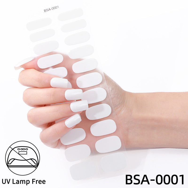 no-bake gel manicure stickers waterprooffashionpure color nail stickers no cure gel nail wraps