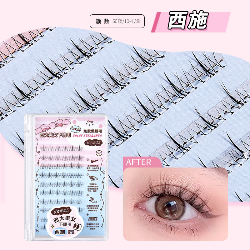 Jonbos four beauties self-adhesive glue-free underwater eyelashes zhaojun diao chan super nature mom born stemless fake eyelashes