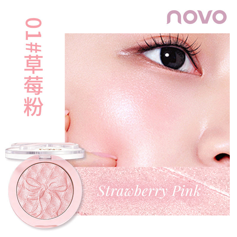 Makeup novo pink satin ballet single color blush pearlescent fine shimmer highlight brightening stereo contouring nature nude makeup rouge