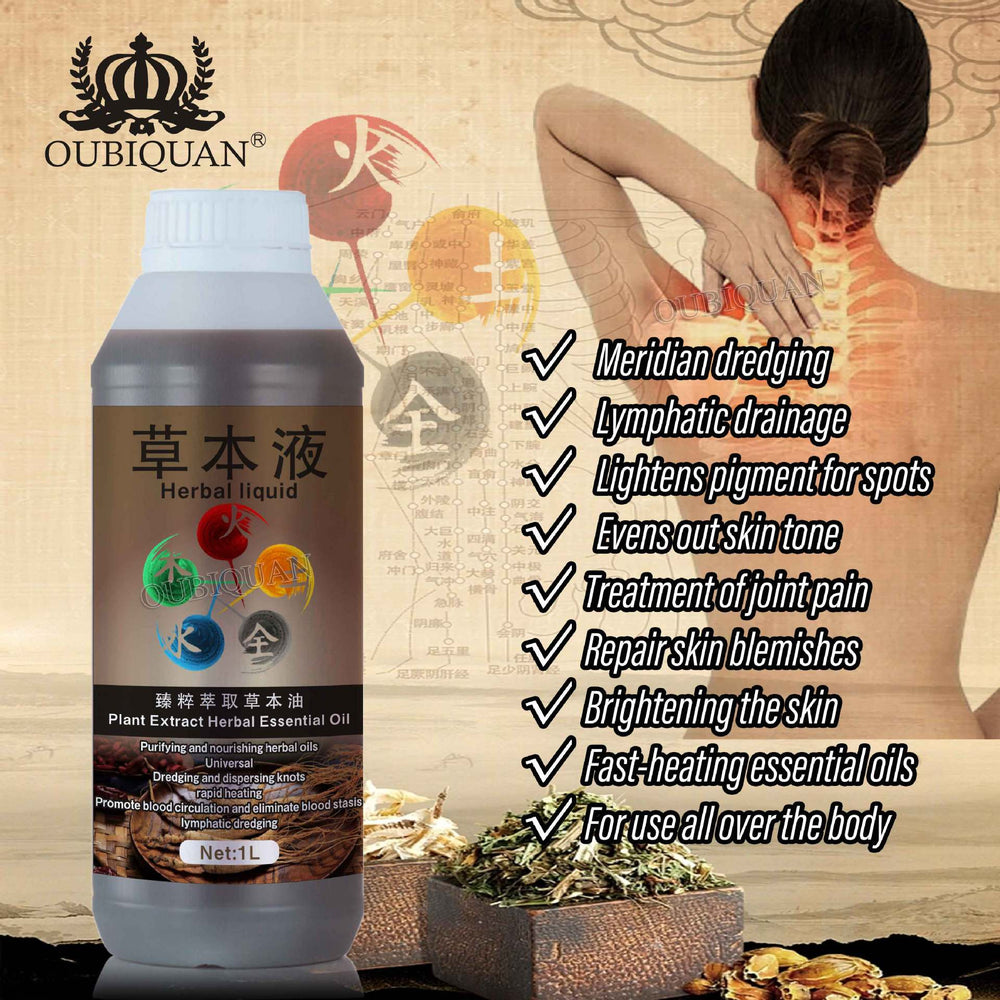 foreign trade five elements herbal liquid heating oil massage oil herbal essential oil whole body shoulder and neck meridian scraping wholesale