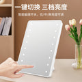 Led makeup mirror with light, desktop home vanity mirror, tabletop sensor folding plastic storage home glass mirror
