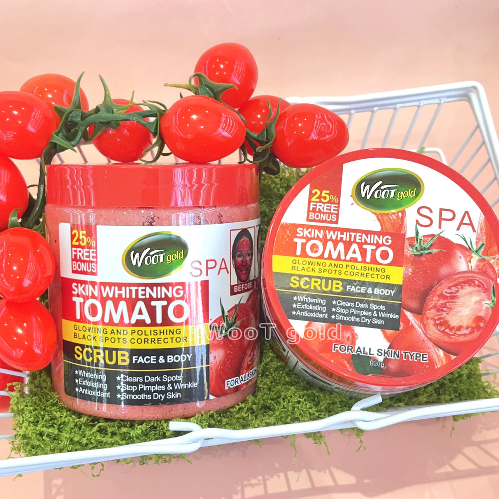 tomato scrub 500g - exfoliating body scrub for face and body, removes dead skin and keratin, bath salt - export quality