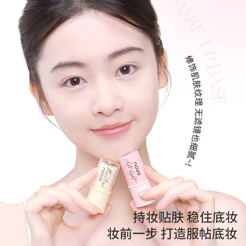 Novo silk satin softening primer stick - invisible pores, hydrating concealer, waterproof, non-caking, student-friendly affordable primer