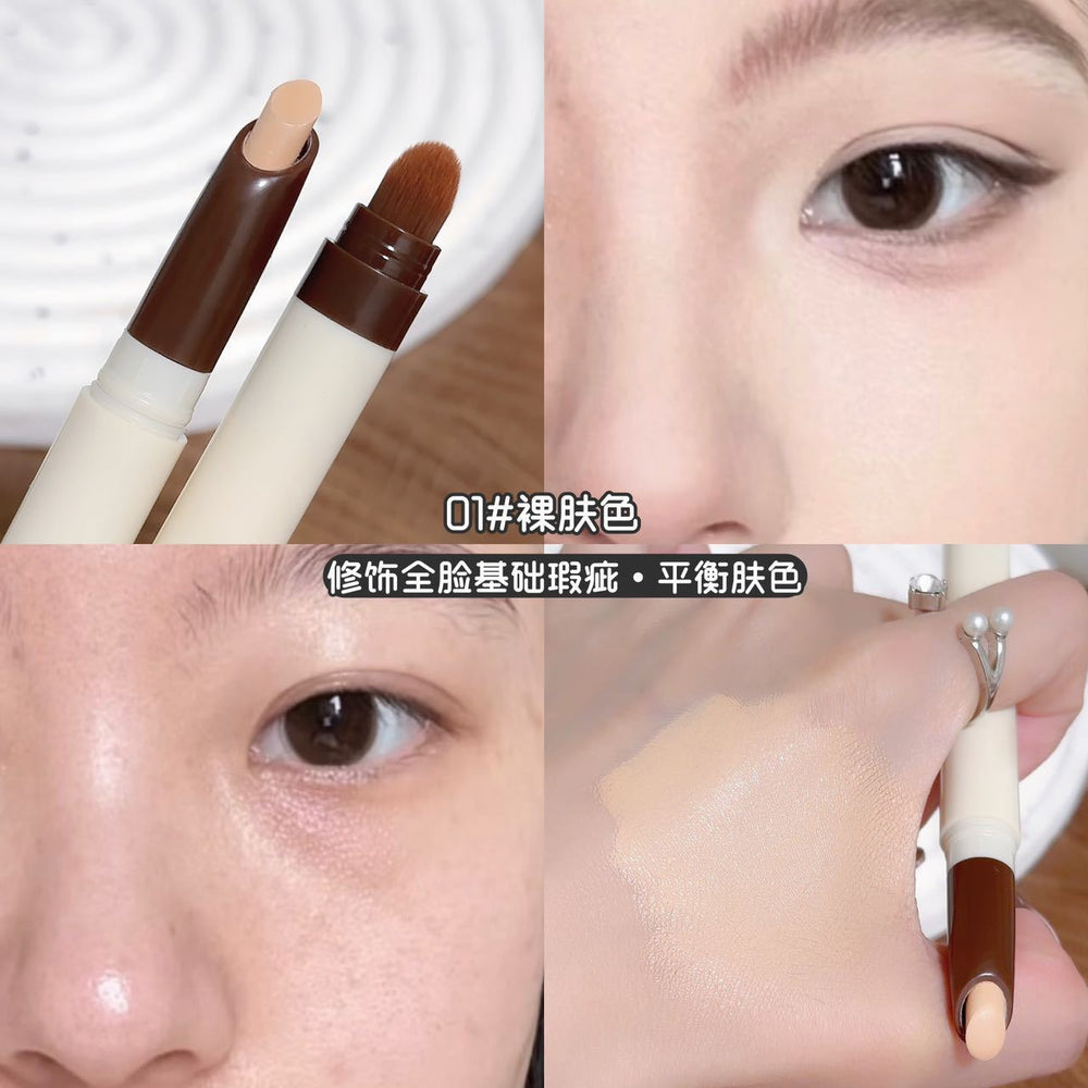 Hello ya translucent concealer pen brightens tear troughs, covers spots, acne marks, dark circles, waterproof, not easy to remove makeup