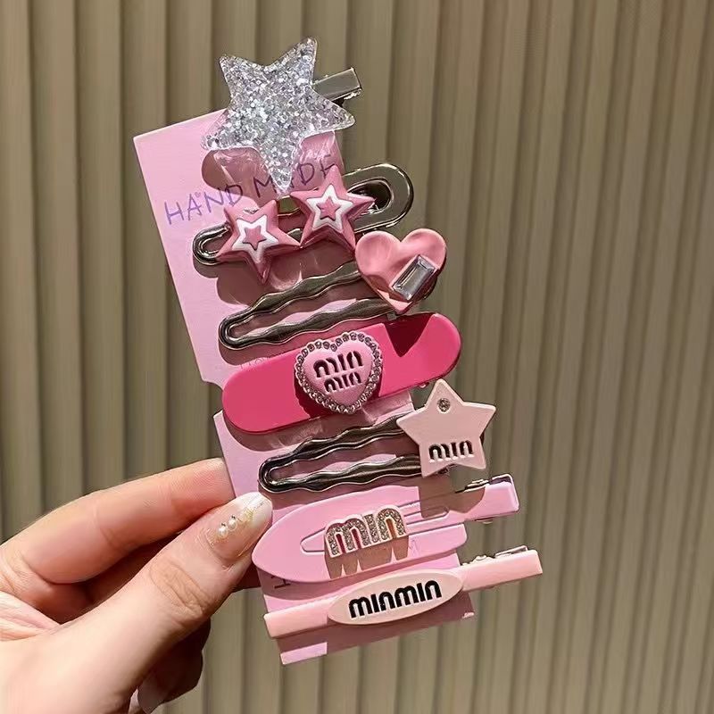 21-piece hair clip set: y2k sweet & cool dopamine metal rhinestone hair accessories for girls - cute hair clips, bang clips, and headbands
