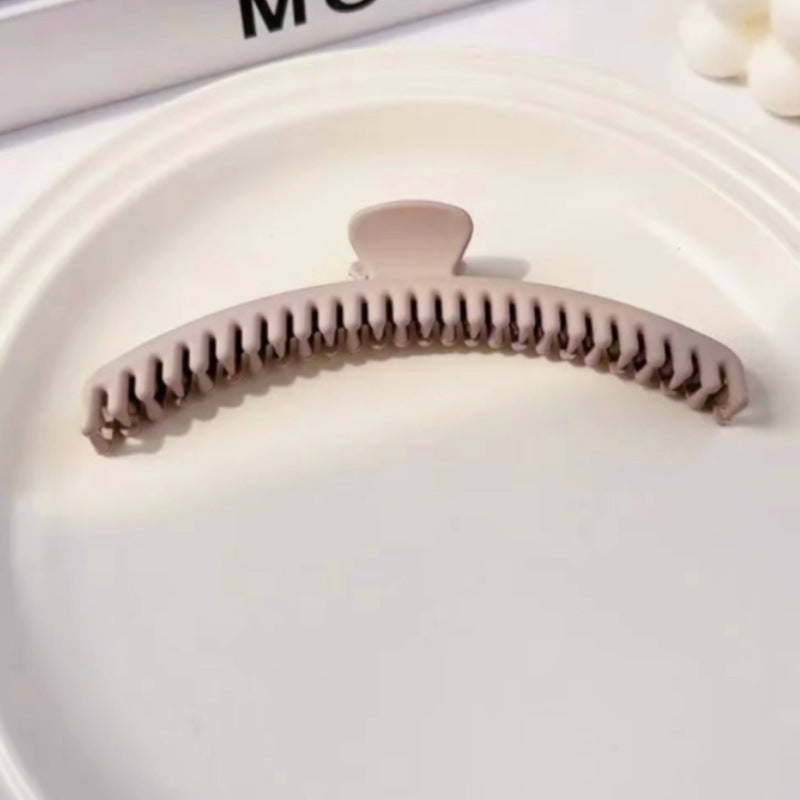 Solid color frosted gripper with dense teeth 2024 popular new arrival hair clip with large hair volume on the back of the head shark clip hair headwear