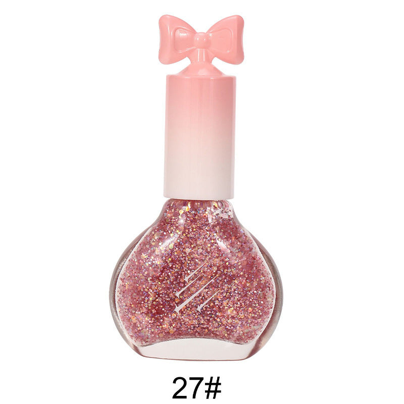 Nail polish, no baking, quick drying, non-tearable, nude color, sequined bottom oil, wine red cherry oily nail polish, wholesale