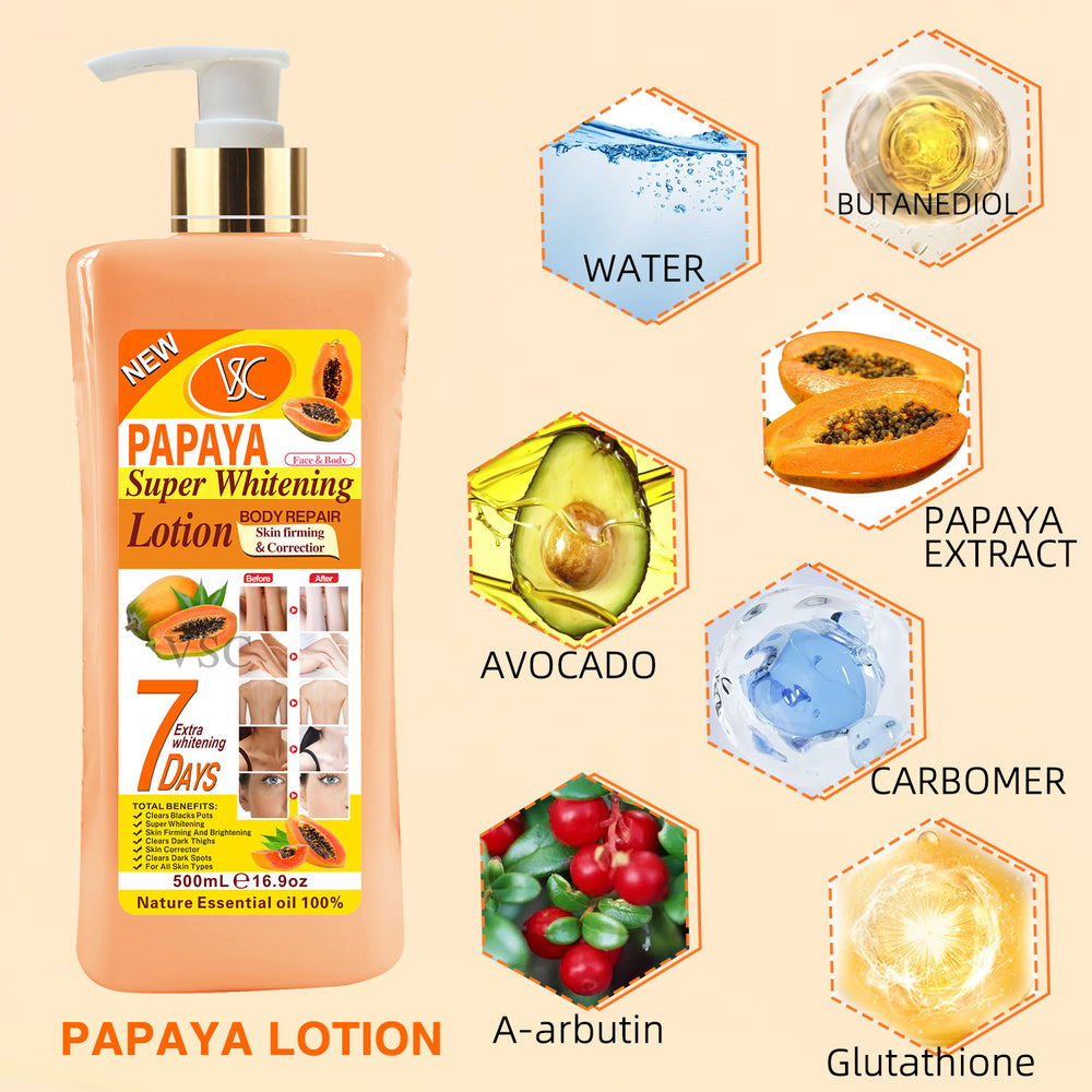 vsc turmeric cream brightening moisturizing carrot body lotion refreshing non-greasy papaya lotion 500
