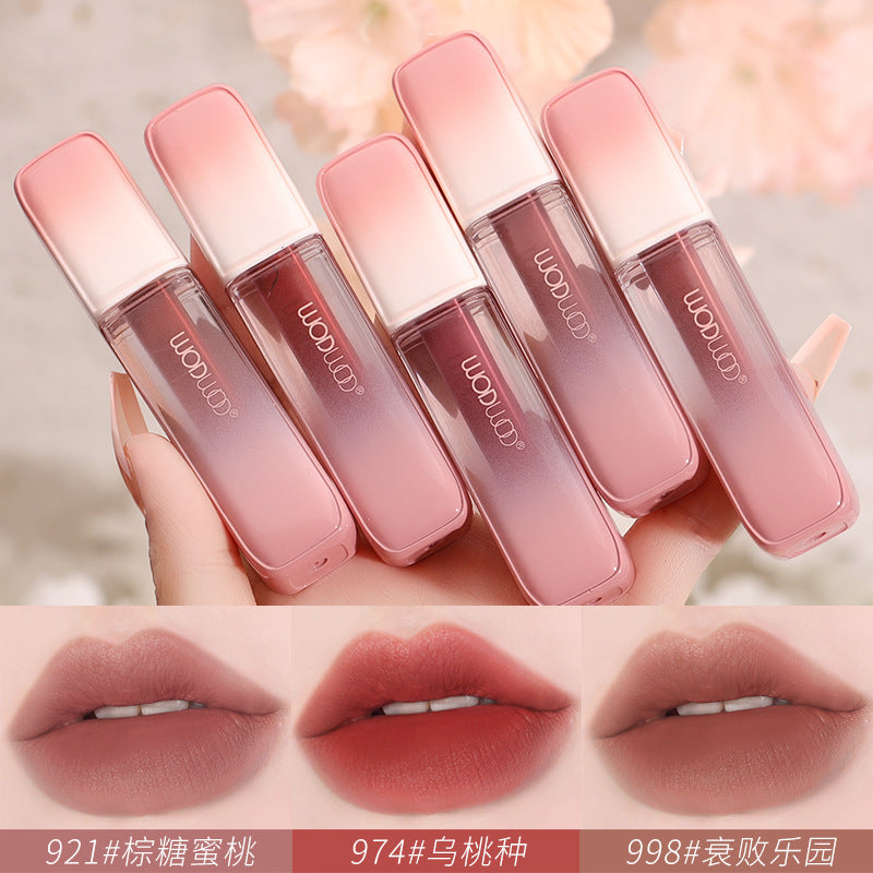 Wodwod velvet mist impression long-lasting color lip glaze velvet matte matte low saturation waterproof not easy to stick cup nude lipstick