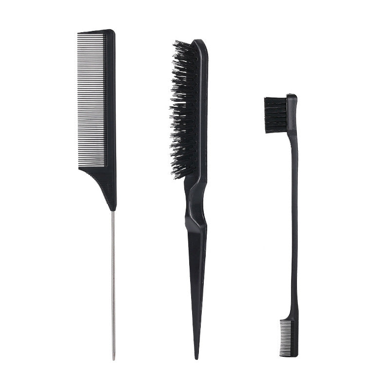 hairdressing brush suit nylon teasing hair brush double-sided hair edge brush smooth comb hair comb pointed tail comb hairdressing