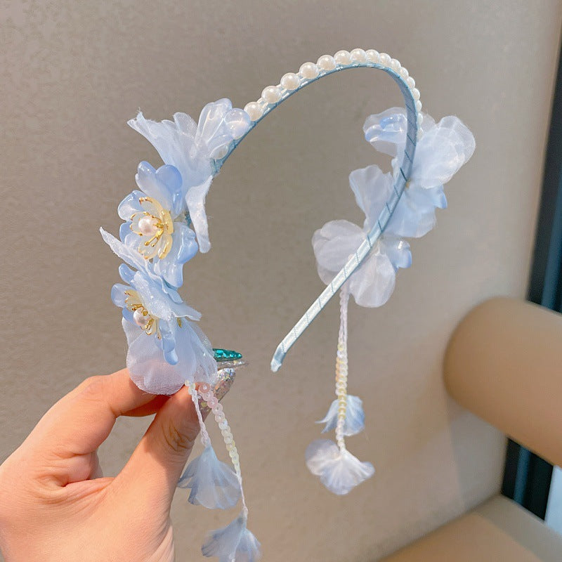 Hanfu headwear kids chinese ancient style elegant hairband girl elegant tassel ancient costume little girl short hair lazy hair accessories