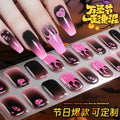 Zhengxiang halloween nail art stickers waterproof uv gel stickers fashion cross-border semi-baked nail stickers customized wholesale cute