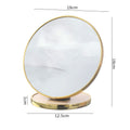 Wooden makeup mirror with metal trim - foldable, desktop, portable, home beauty, touch-up, princess style, household mirror