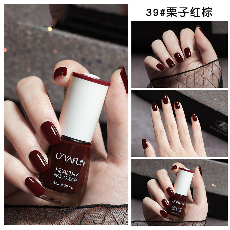 Ouyafei new arrival water-based nail polish 8ml no-bake peelable long-lasting quick-drying nail polish student peelable nail polish