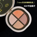 Novo makeup dynamic soft & creamy quad eyeshadow palette - matte, shimmer, and crushed diamond finishes - student-friendly, affordable earth tone eyeshadow palette wholesale