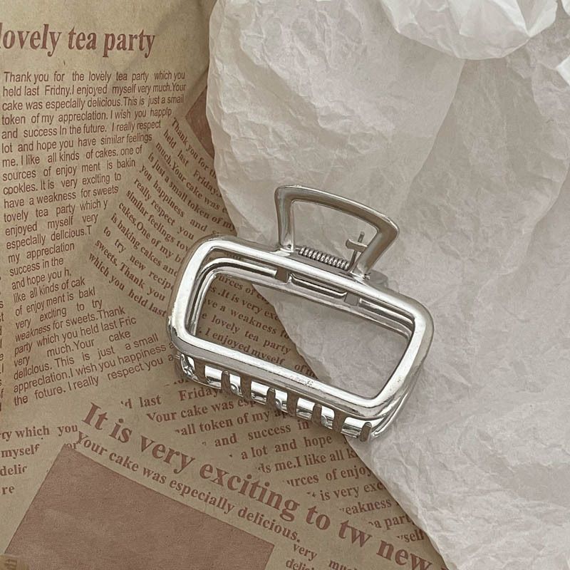 Inscasual high-end glossy square metal gripper on the back of the head hair shark clip popular elegant hair clip for women