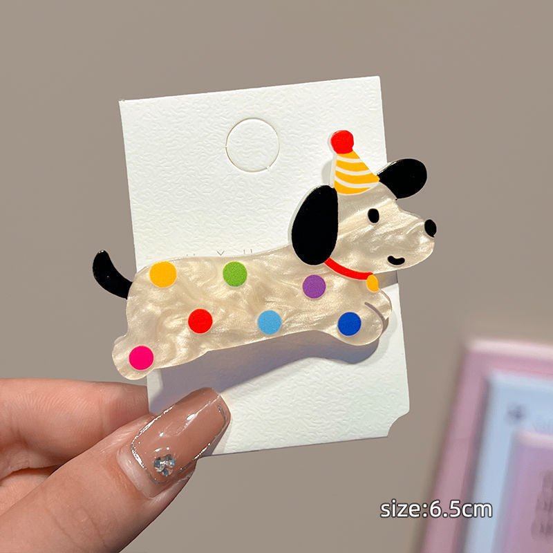 Hat puppy hairpin insgirlcute cherry duckbill clip polka dot star acrylic hairpin side clip hair accessories