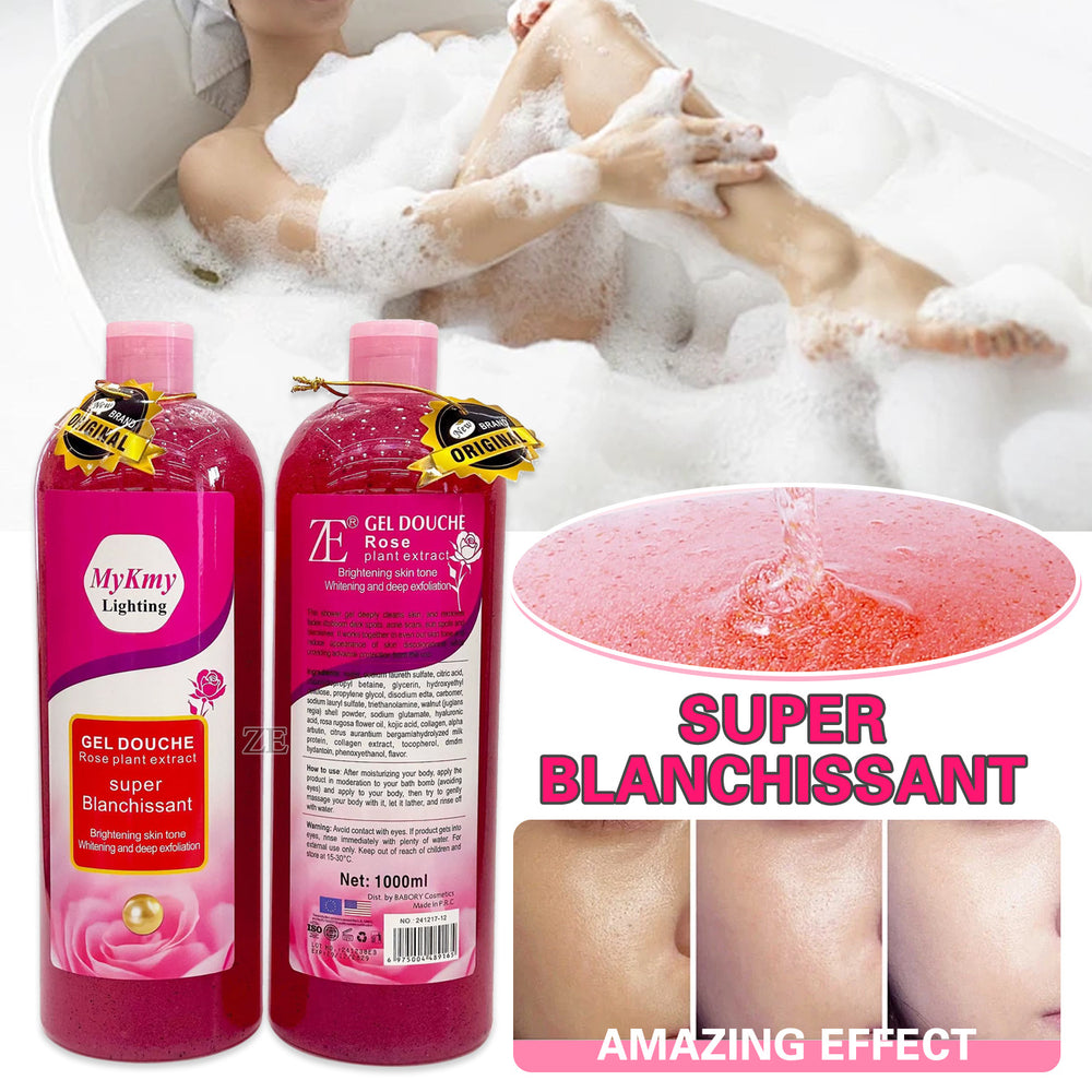 ze rose scrub shower gel 1l silky clean full body bubble shower milk export wholesale