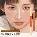 Qxqy stereo double-ended contouring pen to brighten shadows and modify the bridge of the nose, long-lasting and non-removing matte highlighter and contouring in one