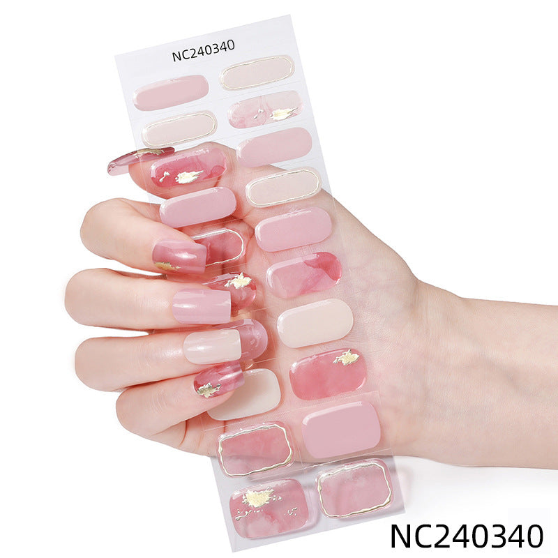 Zhengxiang custom gel nail stickers - icy sheer, cross-border, european & american style, uv curing, semi-cured nail stickers for amazon