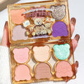 Makeup xixi working bear six-color eyeshadow palette cool diamond pink purple blue contrast color imitation makeup smoky eye makeup