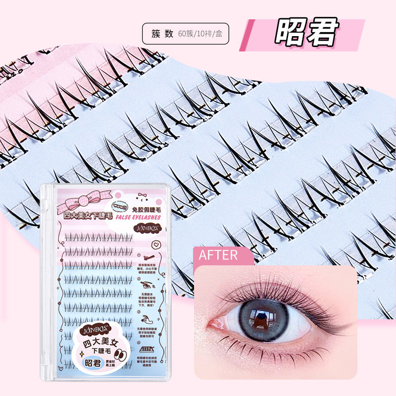 Jonbos four beauties self-adhesive glue-free underwater eyelashes zhaojun diao chan super nature mom born stemless fake eyelashes