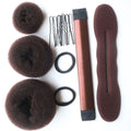 17-piece hair accessories tool set, ball head donut hair styling tool, sponge hair braider, snap ring hair ring, accessible luxury