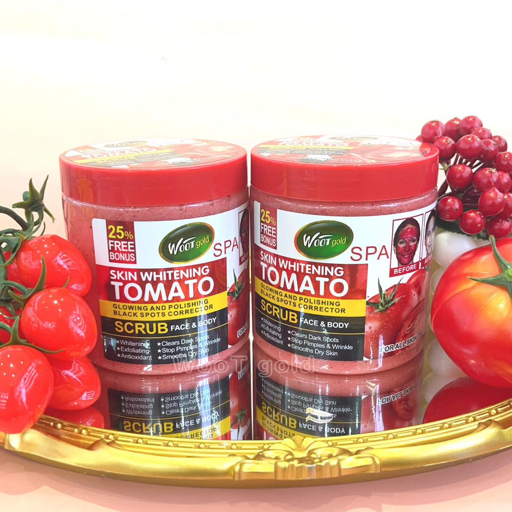 tomato scrub 500g - exfoliating body scrub for face and body, removes dead skin and keratin, bath salt - export quality