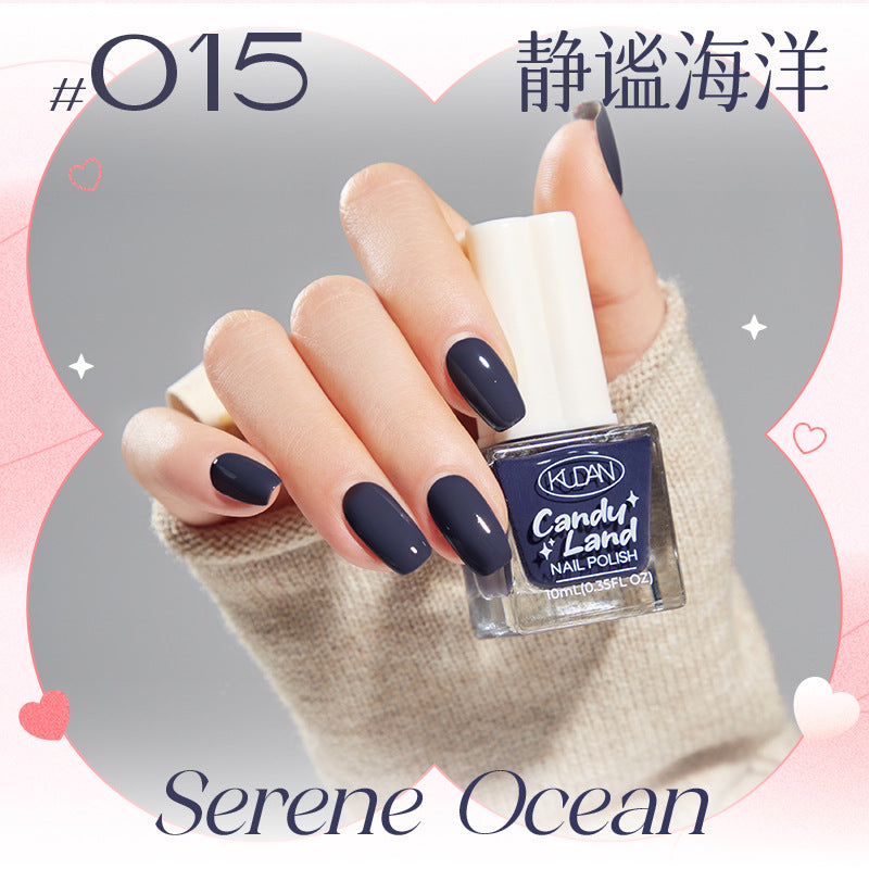 New water-based peel-off nail polish: long-lasting, quick-drying, no-bake, solid color, glitter, nude, and protective base coat - candyland collection