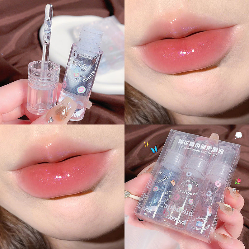 Kapavini marshmallow lip oil: hydrating, moisturizing, anti-chapping, mirror-shine, transparent glass lips