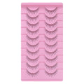 Fake eyelashes - no glue needed, 10 pairs acrylic natural simulation black stem thin stem comic eyelashes, one-piece cosplay makeup