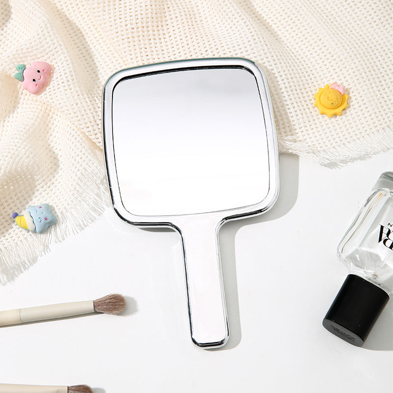 Handheld home makeup mirror portable home dormitory small mirror plastic electroplating storage beauty makeup mirror