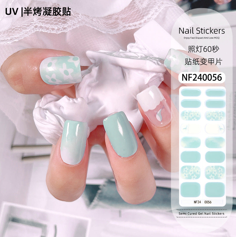 Zhengxiang custom gel nail art stickers - cat eye, glitter, 3d foil, french, uv light therapy, semi-cured nail stickers wholesale