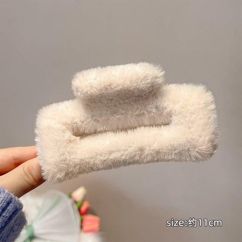 Stuffed gripper female fall and winter large hair clip classy sense ins shark clip hair volume multi-plate hair clip headwear hair accessories