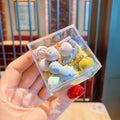 No. 6 pink, blue and yellow small floral rubber band hard box set of ten