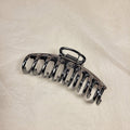 Large korean style metal claw clip - bright finish, dragon bone design, minimalist retro court style, girly french hair clip for back of head